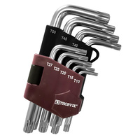 Ключи торцевые T-TORX  9шт. Т10-Т50 короткие с отверстием THORVIK TTKS9S